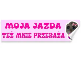 naklejka-na-samochod-auto-moja-jazda-tez-mnie-przeraza-meme-chomik-22x6