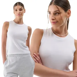 koszulka-damska-top-4f-bawelniana-bez-rekawkow-tslef132-aw25-l