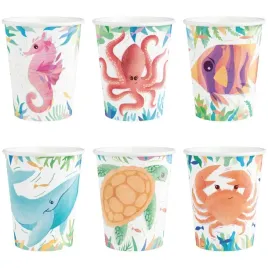 kubeczki-papierowe-podwodne-zwierzeta-ocean-partypal-220-ml-6-szt