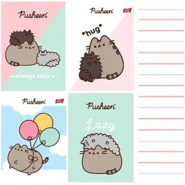 zeszyt-w-3-linie-a5-32-kartki-pusheen-kotek-laminowany-zestaw-4w1-unipap