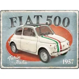 tablica-szyld-fiat-500-turin-italia-1957-metal-prezent-30x40