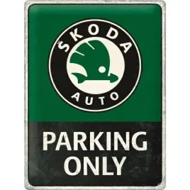 tablica-szyld-skoda-parking-only-plakat-metal-30x40