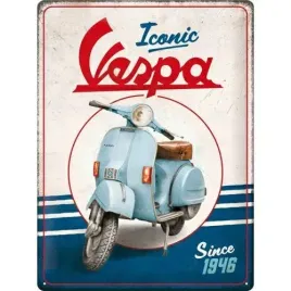 tablica-szyld-vespa-iconic-since-1946-skuter-plakat-metal-30x40