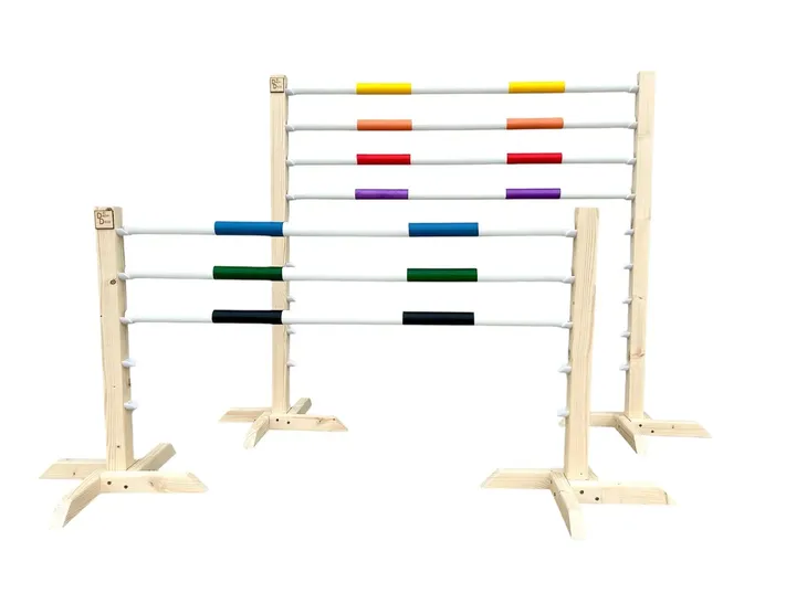 Zestaw przeszkód Drewdeco hobby horse 100cm plus kolorowe tyczki