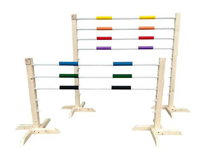 Zestaw przeszkód Drewdeco hobby horse 100cm plus kolorowe tyczki