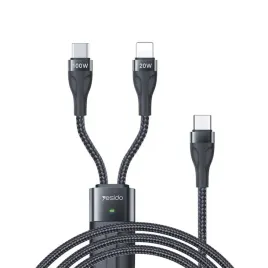 yesido-kabel-ca87-type-c-2w1-100w-1-4m-black-czarny