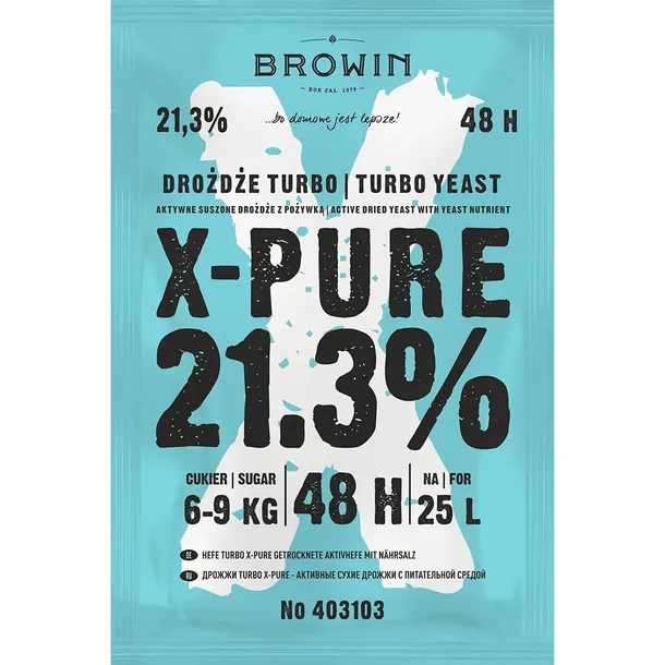 X-PURE 48 TURBO PURE drożdże gorzelnicze 21,3% 9kg