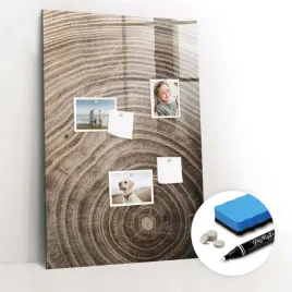szklana-do-domu-tablica-magnetyczna-elegancka-gratisy-sloje-drewna-60x90-cm