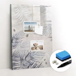 na-sciane-elegancka-szklana-tablica-magnetyczna-gratisy-liscie-palm-40x60