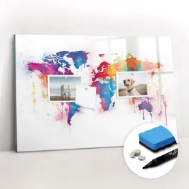 szklana-elegancka-magnetyczna-tablica-na-sciane-gratis-mapa-swiata-60x40-cm