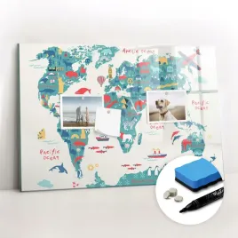 tablica-szklana-magnetyczna-gabka-gratisy-obrazkowa-mapa-swiata-60x40-cm