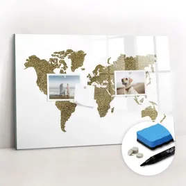 szklana-tablica-magnetyczna-nowoczesna-marker-gratisy-mapa-swiata-60x40-cm