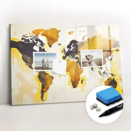 szklana-magnetyczna-tablica-gratisy-marker-mapa-swiata-abstrakcja-60x40-cm