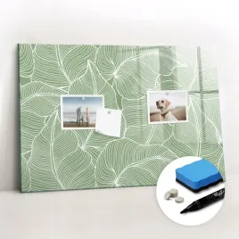 do-domu-tablica-magnetyczna-szklana-gratisy-liscie-natura-wzor-60x40-cm