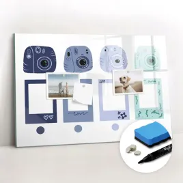 szklana-magnetyczna-suchoscieralna-tablica-magnesy-ramki-polaroidowe-60x40