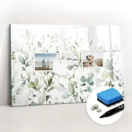 magnetyczna-tablica-szklana-suchoscieralna-elegancka-rosliny-liscie-60x40