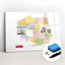 magnetyczna-tablica-suchoscieralna-gratisy-magnesy-mapa-polski-60x40-cm