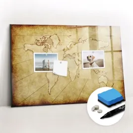 tablica-magnetyczna-szklana-do-domu-marker-gabka-stara-mapa-swiata-60x40-cm