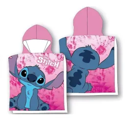 recznik-plazowy-dzieciecy-55x110-poncho-lilo-stitch-girl-rozowy