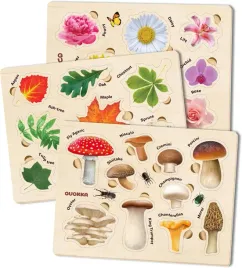 puzzle-drewniane-ukladanki-lamiglowki-kwiaty-grzyby-nauka-angielskiego