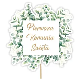 topper-papierowy-komunia-kwadratowy-eukaliptus-20-cm