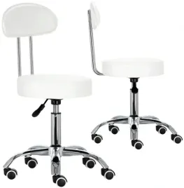 taboret-kosmetyczny-z-oparciem-fryzjerski-fotel-bialy