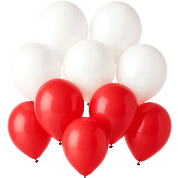 balony-bialo-czerwoni-10-10-szt