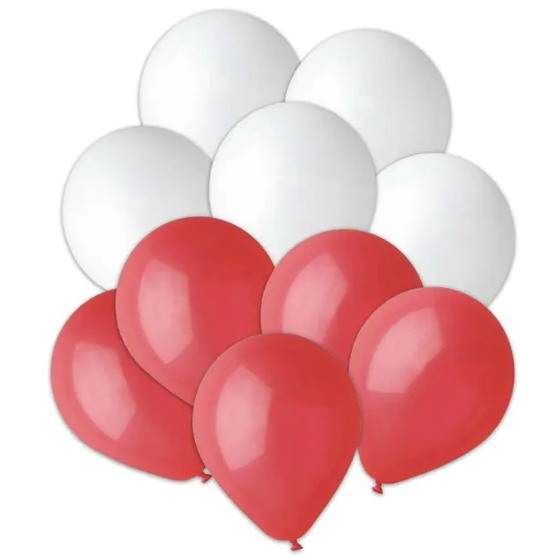balony-bialo-czerwoni-10-10-szt