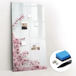 tablica-magnetyczna-suchoscieralna-gratisy-magnesy-kwiaty-na-drewnie-60x120
