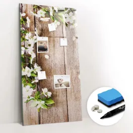 edukacyjna-tablica-magnetyczna-szklana-gratisy-kwiaty-na-deskach-60x120-cm