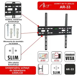 art-uchwyt-do-tv-26-60-45kg-ar-33-bez-regulacji