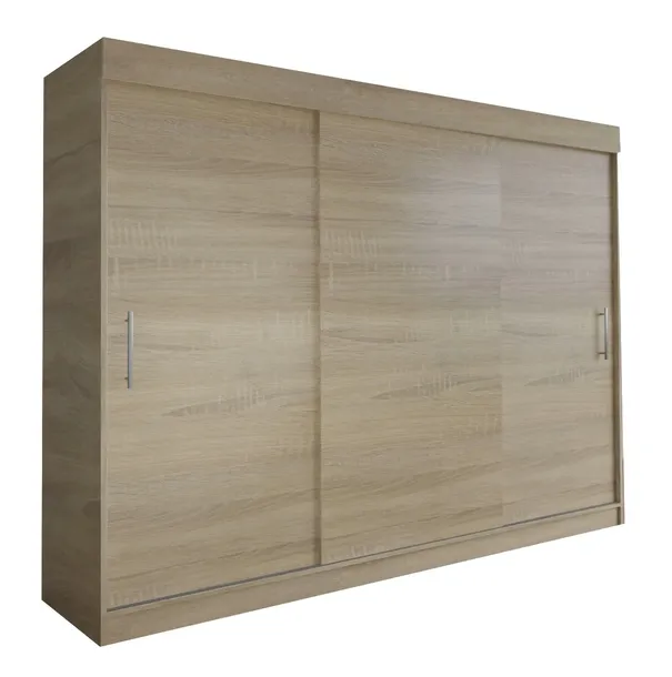 SZAFA MILAN - 3D 230 CM - DĄB SONOMA - garderoba trzydrzwiowa z uchwytem