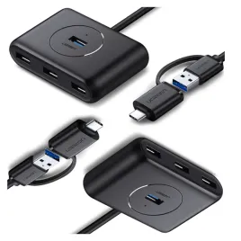 hub-usb-3-0-usb-c-3-1-ugreen-4-portowy-otg-cr113-czarny