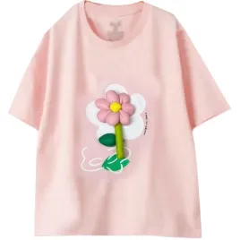bluzka-t-shirt-dziewczecy-kwiatek-bawelna-10-lat-140