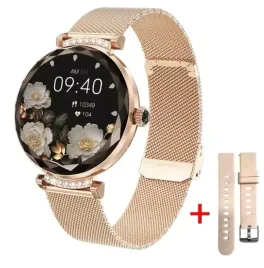 smartwatch-damski-sayberg-nx7pro-zloty-na-rozowym-silikonowym-pasku