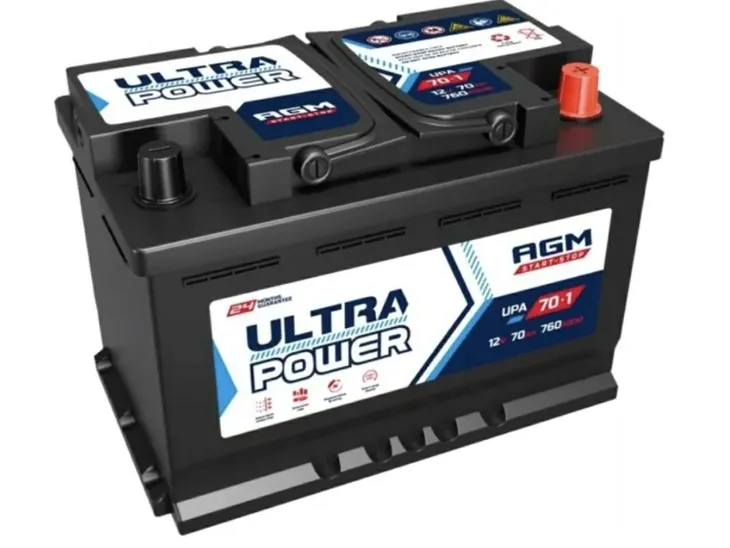 AKUMULATOR ULTRA POWER AGM STRAT-STOP 70AH 760A P+ RADOM