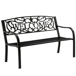 lawka-ogrodowa-taras-ogrod-park-metalowa-oparcie-welcome-czarna-127-cm