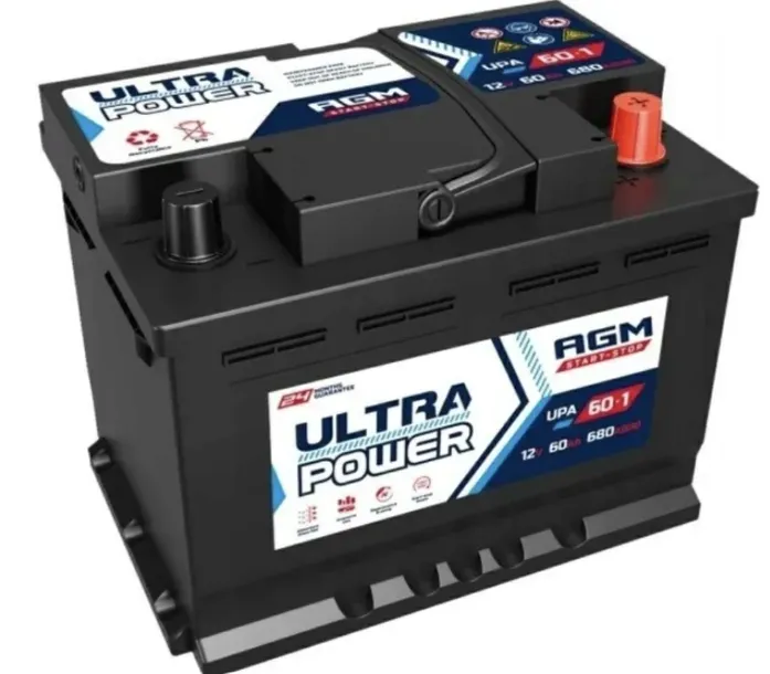 AKUMULATOR ULTRA POWER AGM STRAT-STOP 60AH 680A P+ RADOM