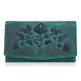 portfel-damski-skorzany-duzy-vintage-zielony-z-kwiatami-paolo-peruzzi-rfid