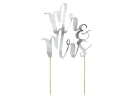 topper-na-tort-mr-and-mrs-srebrny-partydeco