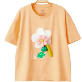 bluzka-t-shirt-dziewczecy-kwiatek-bawelna-9-lat-134