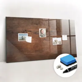 szklana-tablica-magnetyczna-nad-biurko-gratis-marker-stare-drewno-120x60-cm