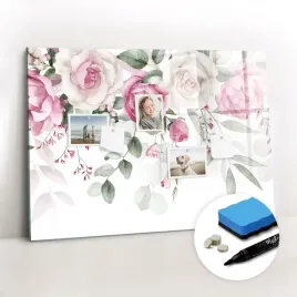 szklana-tablica-magnetyczna-nowoczesna-gratisy-pisak-akwarelowe-roze-100x70