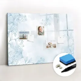 tablica-magnetyczna-szklana-do-domu-duza-gratis-magnesy-szkic-roslin-100x70