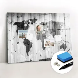 tablica-magnetyczna-szklana-marker-gratisy-mapa-swiata-na-drewnie-100x70-cm