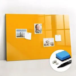 szklana-tablica-magnetyczna-suchoscieralna-gratis-magnesy-kolor-zolty-90x60