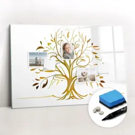 tablica-magnetyczna-szklana-duza-gratisy-marker-magnesy-zolte-drzewo-90x60