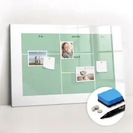 szklana-tablica-magnetyczna-nad-biurko-marker-organizer-do-biura-90x60-cm