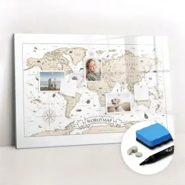 tablica-magnetyczna-szklana-gratisy-gabka-vintage-mapa-swiata-90x60-cm