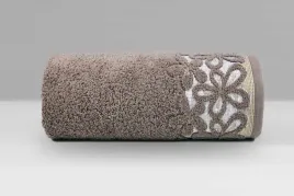 recznik-bella-puszysty-kwiaty-70x140-czekoladowy